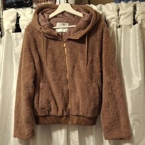 Ci Sono Tan Sherpa Hoodie Lg